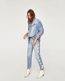 Zara Straight Jeans with Eyelets at Zara